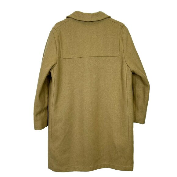 Vintage Duffle Coat Mens Size Large Wool Toggle Tan Winter Overcoat Croydon - Picture 2 of 4